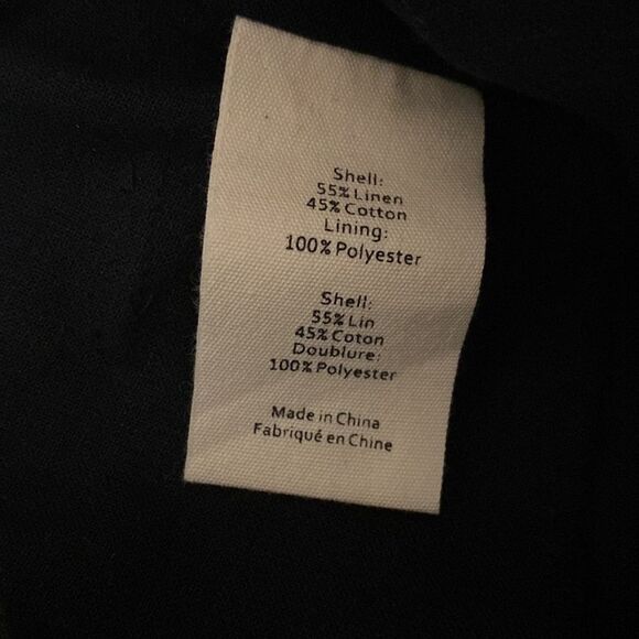 L'Agence Black Alex Cotton-Linen Blend Paperbag Mini Shorts Size 4 - Picture 3 of 6